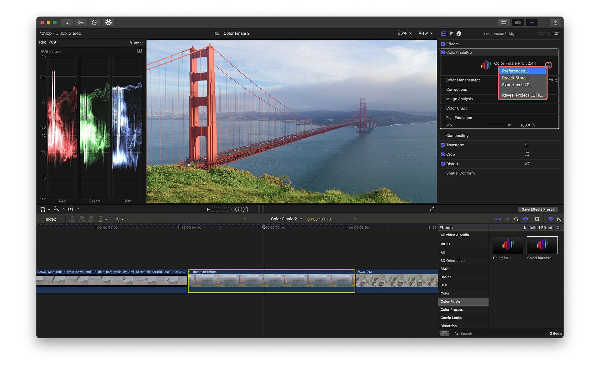 final cut pro color presets